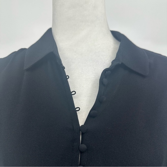 Soft Surroundings Button Down Poet Blouse Ruffle Cuffs Black Size PXS - Picture 6 of 12